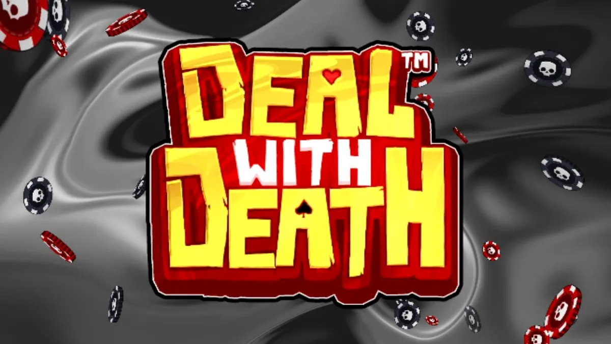 Tampilan visual futuristik dan modern gothic pada slot Deal With Death